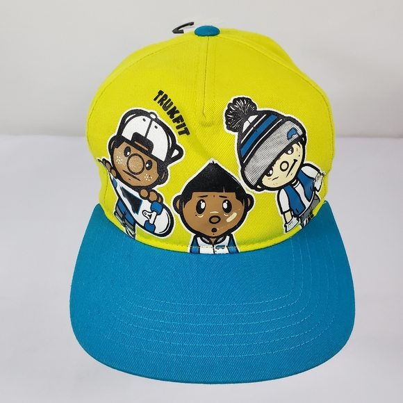 Trukfit Blue Yellow Mens Hat Big Boys The Crew Tommy Cap Flat Bill